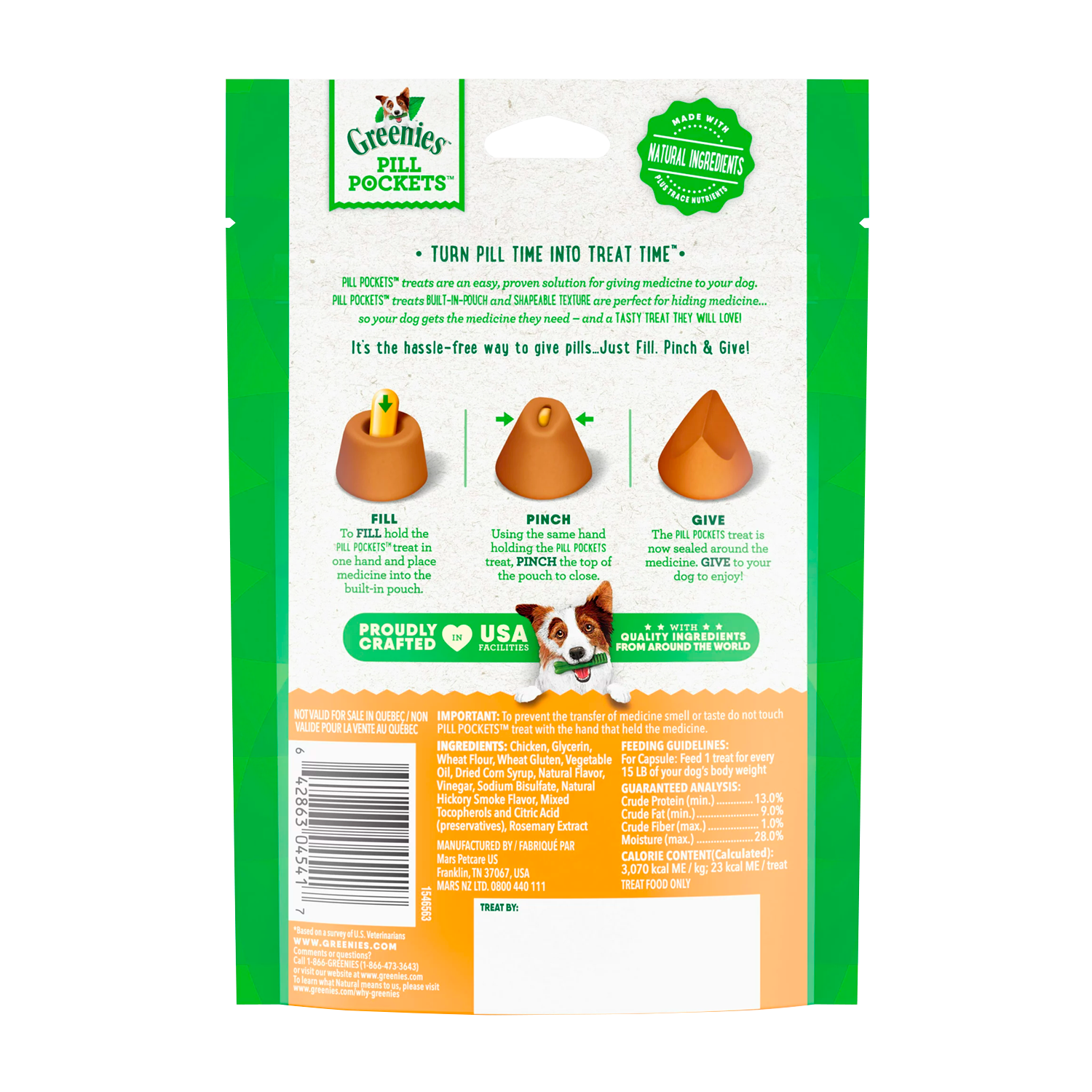 GREENIES PILL POCKETS for Dogs Capsule Size Natural Soft Dog Treats, Chicken Flavor, 7.9 oz. Pack - الصورة 2