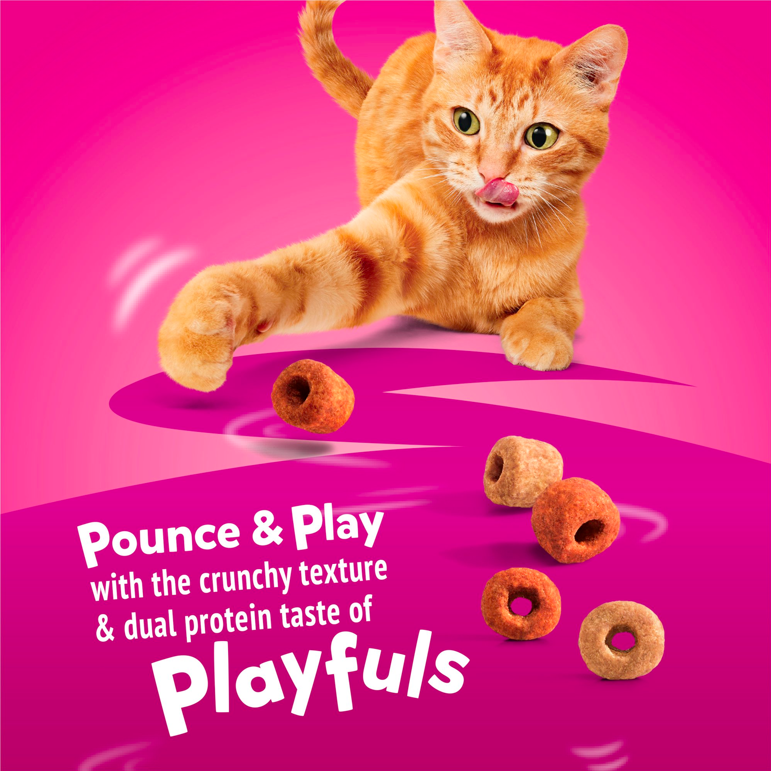 Purina Friskies Playfuls Salmon & Shrimp Flavor Treats for Cats, 2.1 oz Pouch - الصورة 2