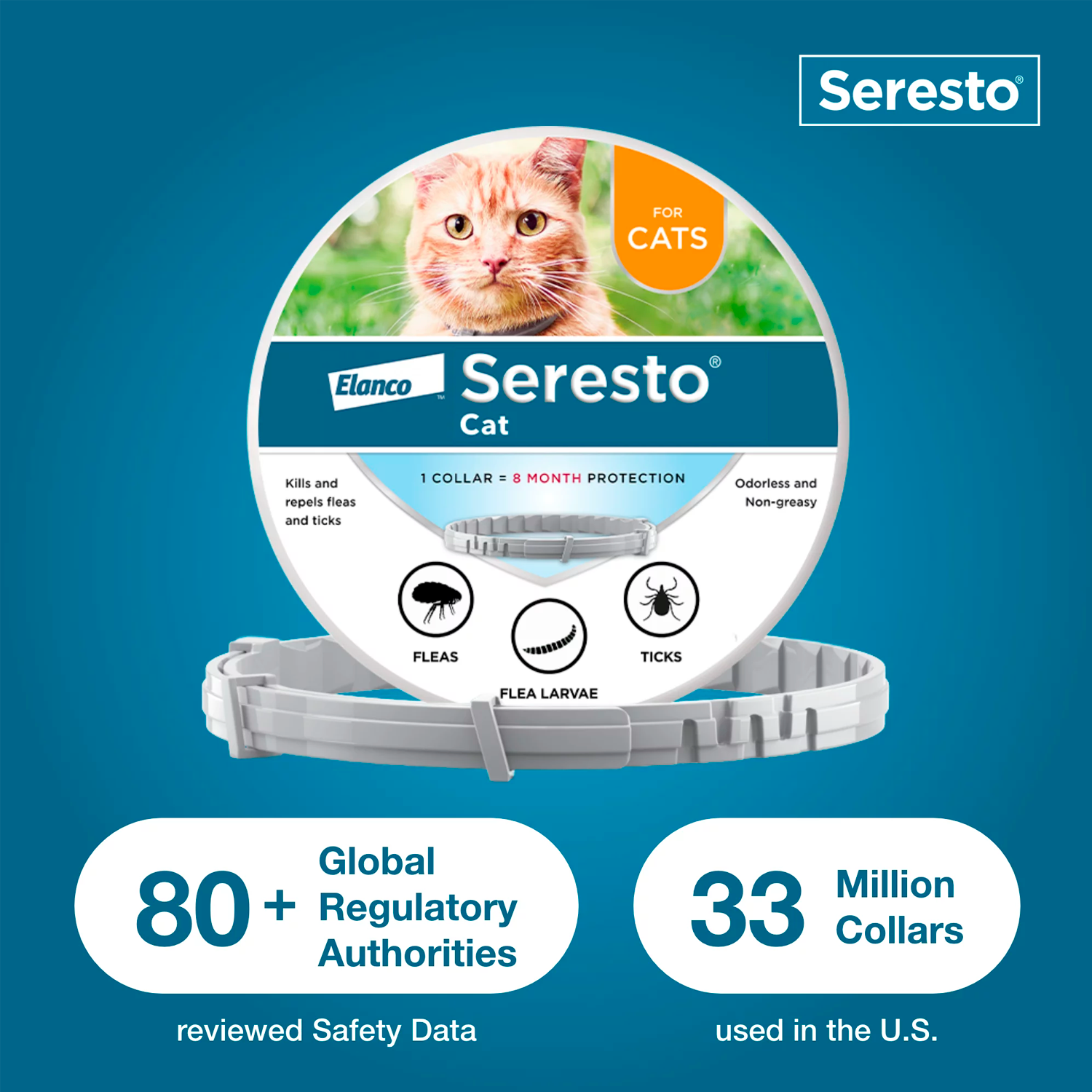 Seresto Cat Vet-Recommended Flea & Tick Prevention 8 Month Collar for Cats - الصورة 2