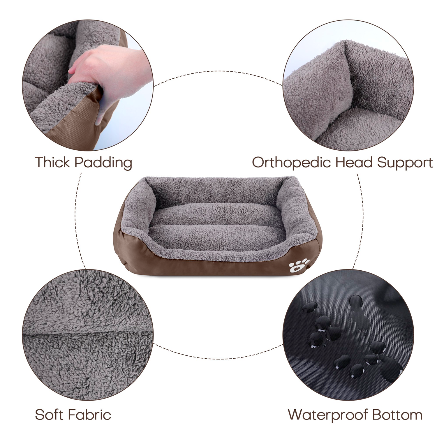 Dog Bed for Small Medium Large Dogs Puppy Cushion Kennel Pet Beds Rectangle - الصورة 2