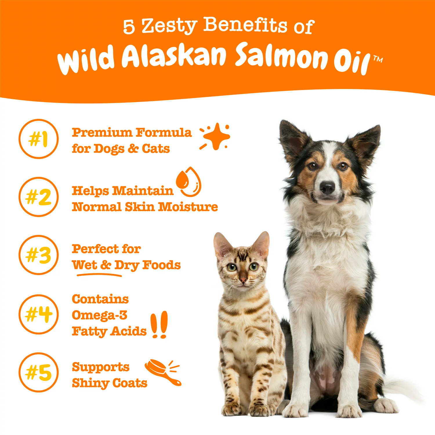 Zesty Paws Pure Wild Alaskan Salmon Oil Liquid Food Supplement for Dogs or Cats, 8 fl oz - الصورة 3