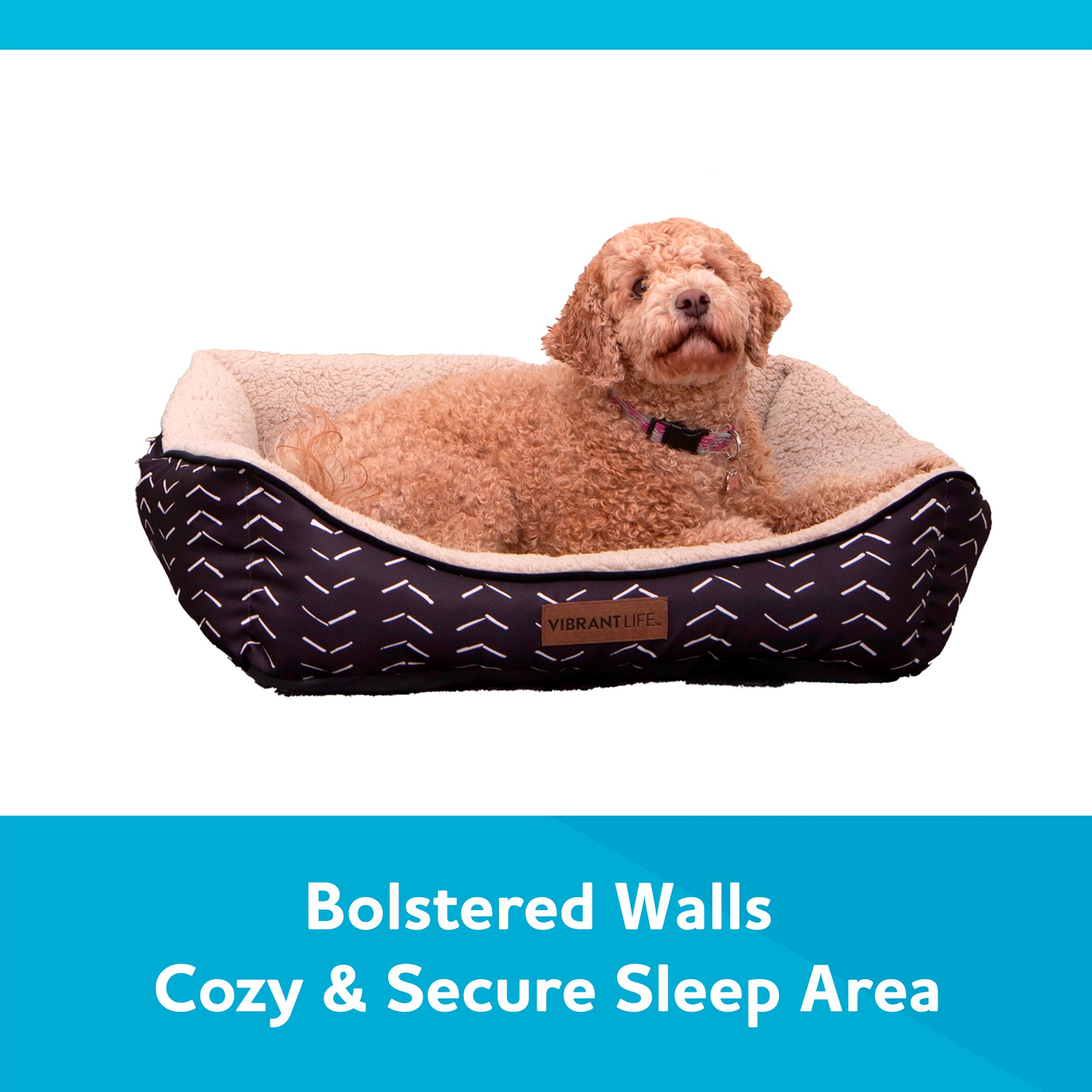 Vibrant Life Luxe Cuddler Mattress Edition Dog Bed, Medium, 27_x21_, Up to 40lbs - الصورة 4