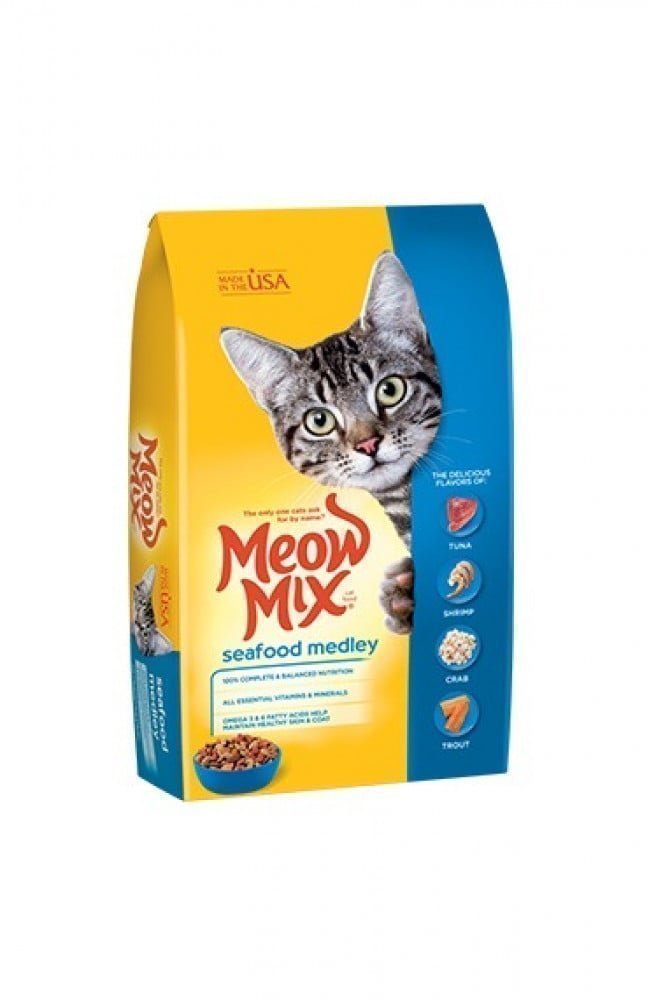 ميو مكس Meow Mix مأكولات بحرية طعام القطط البالغة