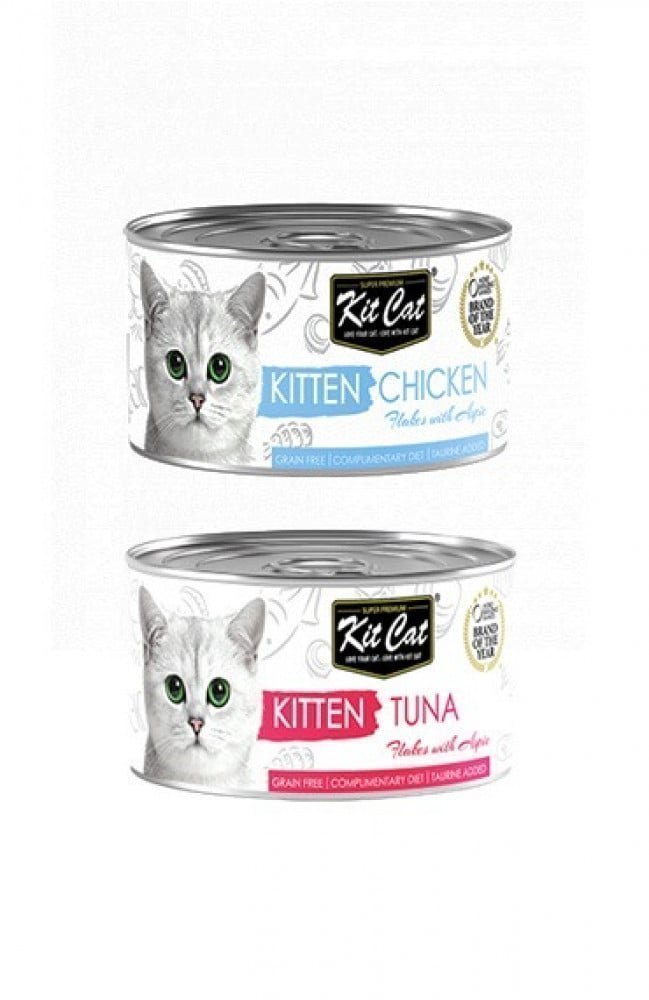 كت كات معلبات قطط صغيرة كيتنز 80ج دجاج و تونة Kittens