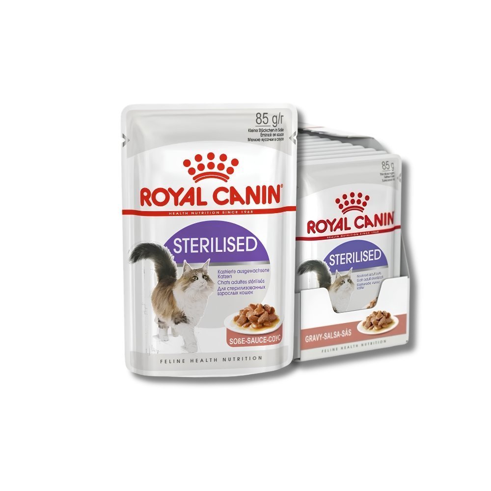 رويال كانين طعام القطط المعقمة اكل رطب ظرف 85 غ Sterilised in Gravy